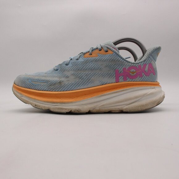 Hoka One One Clifton 9 Women’s Size 8 B Blue Orange Running Sneakers Shoes - Picture 4 of 13